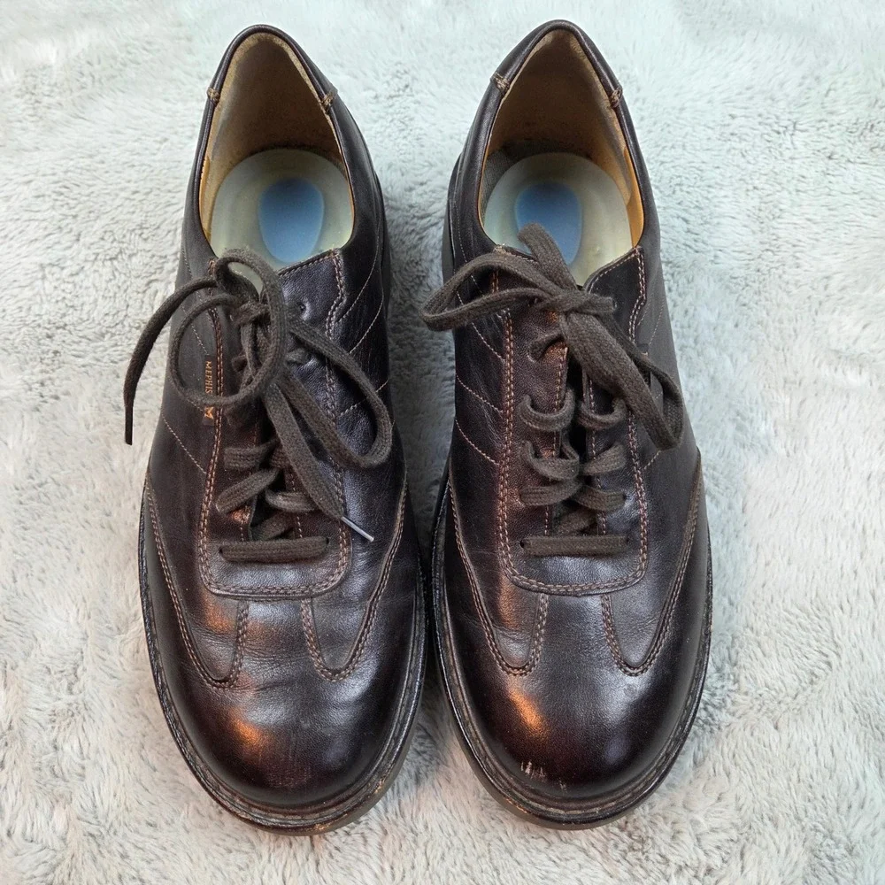 Mephisto Leather Walking Shoes Men 8.5 Dark Brown Oxford Portugal 07 6301 31 382